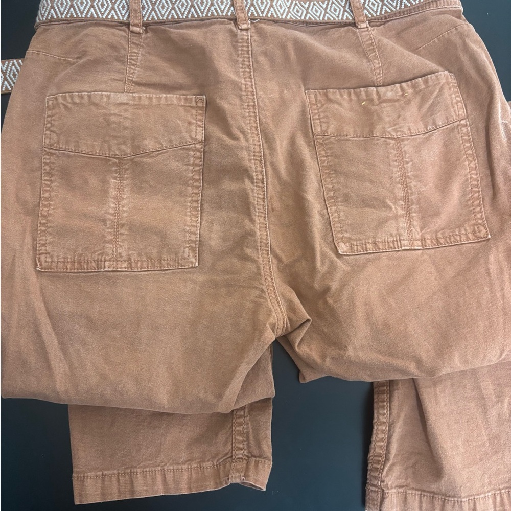 Anthropologie Reddish Brown Pants with Patterned Removable Belt The Wanderer 28 - Picture 6 of 8